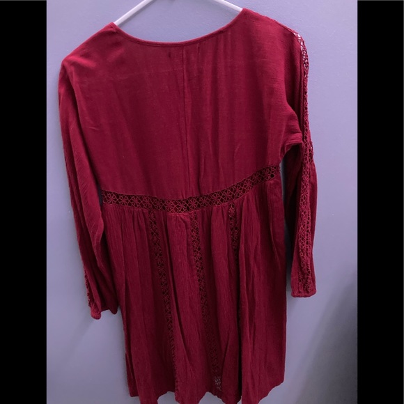 American Eagle Babydoll Dress, Lace Boho Longsleeve Peasant - Picture 5 of 10